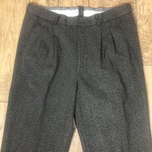 Vtg Mens Alfred Dunhill Danbill Brown Pleated Front Dress Pants High Rise 36X26